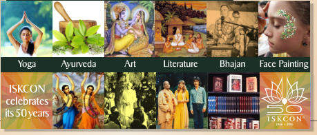 Yoga Ayurveda Art Literature Bhajan Face Painting ISKCON celebrates its 50 years