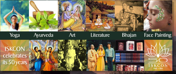 Yoga Ayurveda Art Literature Bhajan Face Painting ISKCON celebrates its 50 years